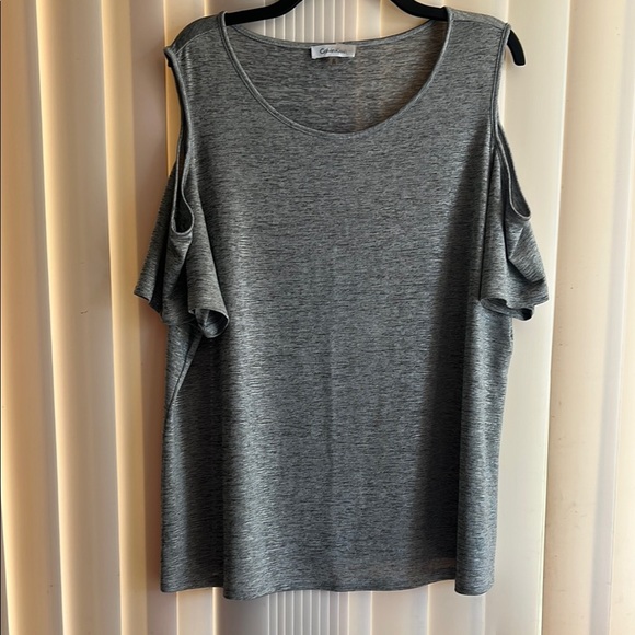 Calvin Klein Gray Cut Out Muscle Tee - Picture 2 of 5